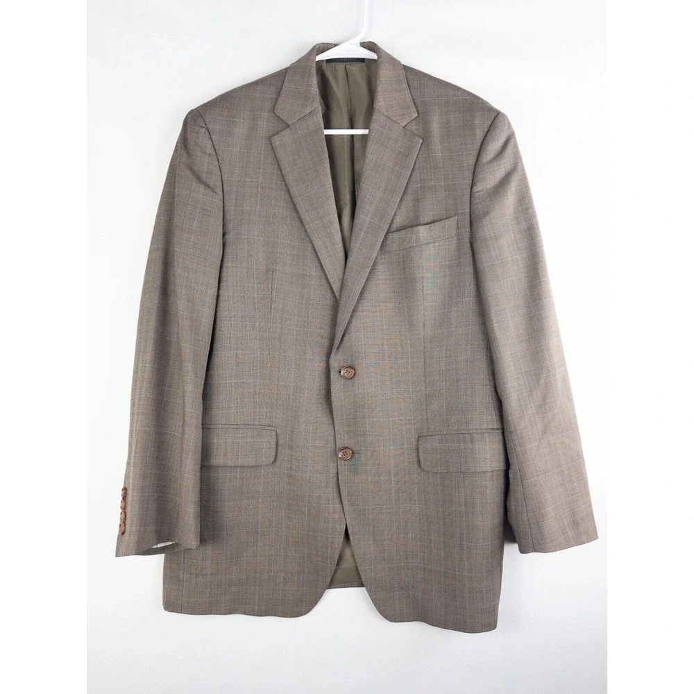 LRL Ralph Lauren Blazer Mens 40L Houndstooth 100% Wool Single Breasted 2 Button‎